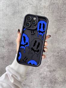Blue And Black Skull  Case, All-Inclusive Mobile Phone Case, TPU Silicone Case, Comfortable Touch And Anti-Collision, Compatible With All Apple Mobile Phone Models, Compatible With  11/12/13/14/15/16/Pro/Plus/Pro Max/16e. - 黑色 - 查看 1