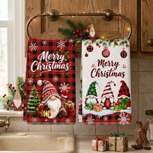 2件組聖誕快樂手巾，小精靈圖案毛巾，浴室裝飾，聖誕毛巾布料，聖誕快樂裝飾，聖誕裝飾，平安夜裝飾，聖誕家居裝飾，聖誕裝飾，嬰兒洗禮裝飾，嬰兒洗禮裝飾品，浴室配件，嬰兒洗禮禮物，嬰兒洗浴用品 - Gnomes - 查看 7