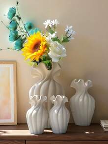 1pc Exquisite Vase, 16cm Height, Compact Size, Suitable For Desktop Display, Applicable For Dried Flowers And Fresh Flowers, Rough Matte Surface Design, Fashionable And Novel, Modern Style - 1PC - View 6