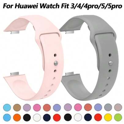 Soft Silicone Strap Compatible With Huawei Watch Fit3 Fit4 Fit4pro Fit5 Fit5pro Adjustable Breathable Sport Wristband For Running Fitness Durable