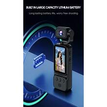 Kamera Digital Genggam Portabel, Zoom Digital 16x, Perekaman Video 4K, Lensa Berputar 180°, Dengan Flash, Mendukung Pemotretan Malam, Autofokus, Mode Lanskap/Potret, Dilengkapi Kartu SD 64GB, Baterai 2000mAh - View 9