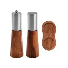 2pcs Wooden Pepper Mill And Salt Shaker Set, Adjustable Durable Ceramic Rotor, Tabletop Accessory, Fresh Seasoning, Perfect Gift - Redwood - View 15