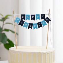 1 Set Happy Birthday Cake Banner, Mini Happy Birthday Cake Topper Sign, Rainbow Cupcake Topper, Colorful Cupcake Decorations, Banner For Boys Girls Party - Happy Birthday - View 7