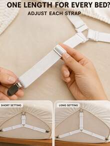 4pcs Elastic Bed Sheet Fastener, Triangular Adjustable Bed Sheet Clips, Non-Slip Bed Sheet Fixing Buckles, Keep Bed Sheet Flat And Stable, Suitable For Mattress Covers, Sofa Cushions, Daily Home Use - One Size Fits All - View 7