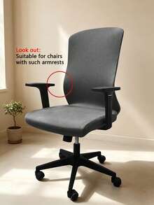 1PC, Household Items, Super Soft Milk Silk Office Chair Cover, Computer Chair Cover, Wear-Resistant And Stain-Proof, Anti-Cat Paw, Comfortable And Soft, Integrated Type, Office Chair Set, Chair Cover - Dark Grey - View 3