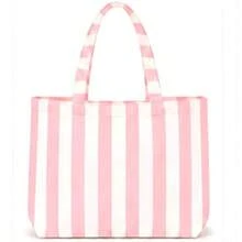 1pc Personalized Name Striped Beach Tote Bag, Customized Name Summer Pool Handbag, Large Capacity Vacation Shopping Shoulder Bag, Suitable For Travel And Daily Use, Monogrammed - Multicolor - View 8