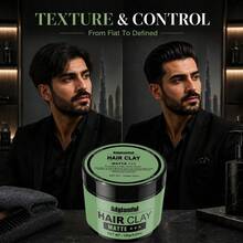 Men's Hair Styling Clay 120g Matte Finish Long-Lasting Hold Non-Sticky No Residue Voluminous Texture Dry & Styled - Mud - View 10