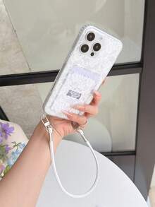 1 buah Gantungan Kartu Lubang Besar yang Praktis, Tali Pendek Kulit Sapi untuk Casing Ponsel, Slot Kartu/Tempat Kartu yang Mudah dan Praktis, Casing Pelindung Anti-Jatuh TPU untuk iPhone 11/12/13/14/15/16/17 Pro Max - MultiWarna - View 3