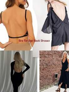 1pc Women's Seamless Multi-Way Convertible Backless Bra For Summer - Black - View 3