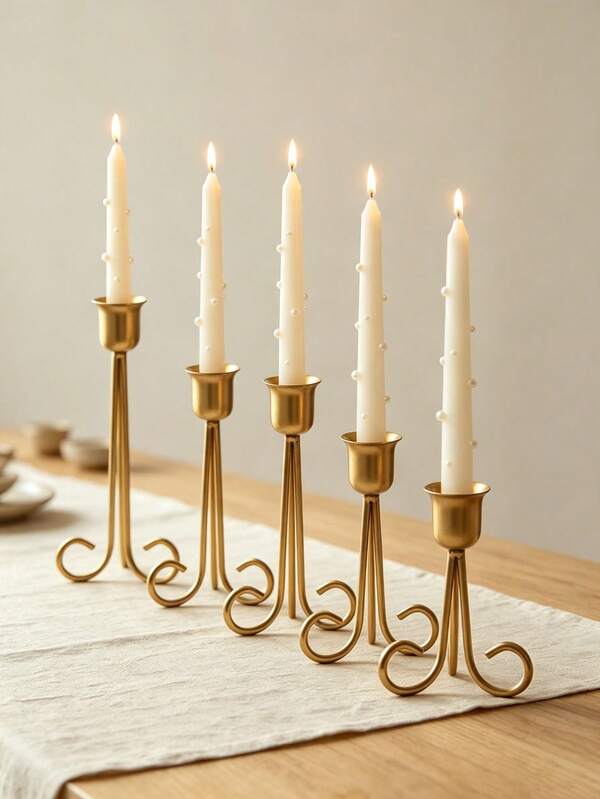 3/21pcs Vintage Iron Candle Holder, Home Decor, Room Decor, Party & Holiday Decoration, Halloween Gift, Halloween, Christmas, Christmas Gift, Christmas Decor, Wedding Welcome Area, Fashion Candle, Gift For Women, Room Decor, Autumn Home Decor, Decorative Candle, Candle Warm Light, Dining Table Decor Candle