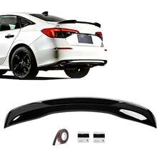 Spoiler 2022-2026 11th Gen Sedan(Glossy Carbon Fiber)| Compatible With 2022 2023 2024 2025 2026 11th Gen Sedan Rear Trunk Spoiler ABS Car Accessories - Glossy Black - View 1