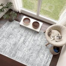 Alfombra de pasillo antideslizante para dormitorio, alfombra lavable con reverso de goma - Alfombra suave de pelo corto para cocina, lavandería, baño (61 x 244 cm, beige/marfil) - Gris Claro - Ver 3
