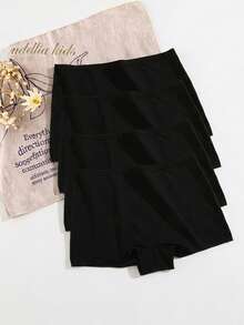 女款素色休閒日常嘻哈風內褲 4件/包 - 彩色 - 查看 6