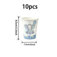 12/24pcs Disposable Party Tableware Paper Cup Set - Multicolor - View 9