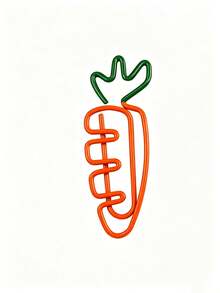 30/10pcs Two Tone Baked Paint Carrot Paper Clip Metal Personalized Clip Bookmark Receipt Office Stationery Paper Clip High Aesthetic Value - Multicolor - View 6