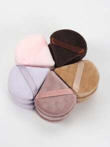 Triangle-Shaped Velvet Powder Puff 5/10/20/30/50/100pcs,Made Of Super-Soft Velvet, Designed For Contouring, Eye, And Corner, Suitable For All Skin Types. - Multicolor - View 3