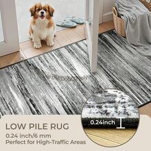 Alfombra de pasillo antideslizante para dormitorio, alfombra lavable con reverso de goma - Alfombra suave de pelo corto para cocina, lavandería, baño (61 x 244 cm, beige/marfil) - Negro - Ver 6