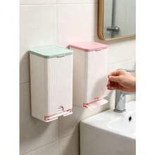 1PC Multifunctional Wall-Mounted Storage Box, Luxury Design, Dust-Proof Bathroom Organizer, Suitable For Sanitary Pads, Cotton Swabs, Tissues, Home Hygiene Products Storage, Integrated Dust-Proof Lid Design, Bathroom Wall Tidy Essential, Discreet Storage For Elegant Protection - Multicolor - View 3