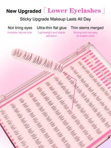 Sibeuna 120pcs Pre-Assembled Lower Eyelashes, No Glue Needed, Self-Adhesive Lower Eyelashes, Suitable For Daily Use, Essential For Makeup Beginners - C - View 3