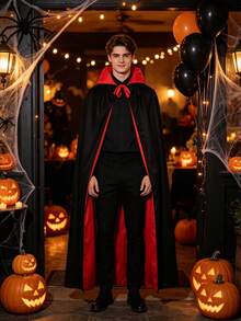 Unisex Double-Sided Stand-Up Halloween Cloak, Multi-Size, Witch, Devil, Vampire And Death Role-Playing Cloak, Suitable For Carnival Party Performances - Multicolor - View 7