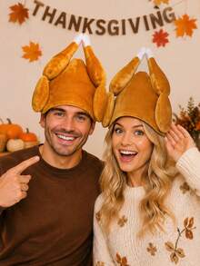 1pc Thanksgiving Turkey Hat, Funny Creative Performance Costume Hat For Men And Women, Party Dress-Up Accessory, Holiday Celebration Gift - Multicolor - View 2