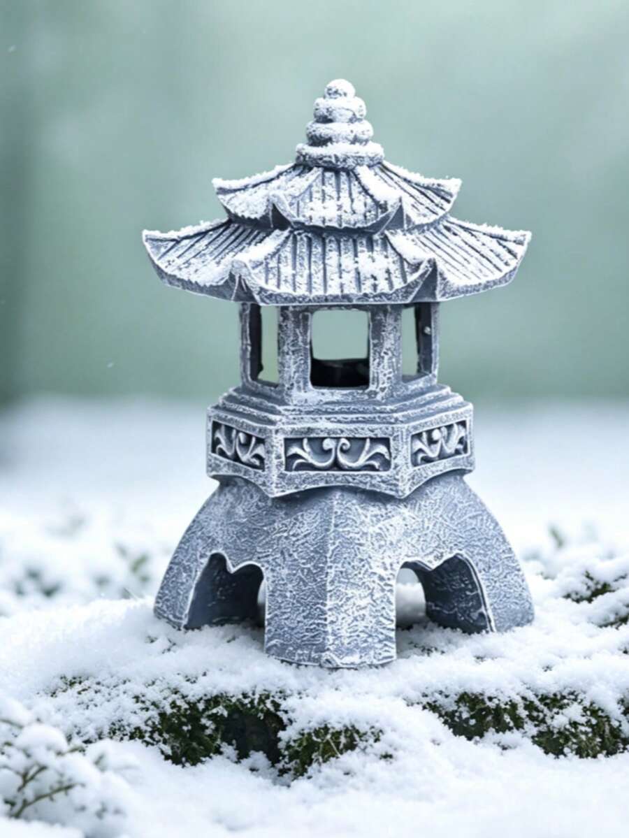 1PC Acrylic Printed Chinese Style Stone Pagoda Lamp Tip Craft Ornament, Easter Thanksgiving Valentine's Day Gift