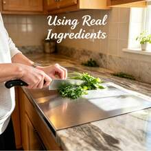Stainless Steel Cutting Board With Lip, Large Size Metal Kitchen Chopping Board, Versatile Pastry Board For Kneading Dough & Meat Preparation - View 4