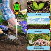 Máy đo pH đất 4 trong 1, máy đo độ ẩm, nhiệt độ và cường độ ánh sáng, phân tích đo độ chua của đất - A - Xem 5