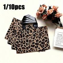 1/10-Pack Vintage Leopard Print Gift Bags Handbags - High-Quality With Handles, Foldable And Reusable Design, Premium Leopard Print, Suitable For Retail Stores, Events, Large Capacity Storage, Gift Wrapping, Minimalist Elegant Design - Multicolor - View 1