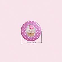 6pcs Coquette Style Cute Bear Cake Coffee Heart Star Glitter Brooch Pins, Vintage Pattern Decorative Brooches, Suitable For Backpack And Clothing Decoration - A - View 11