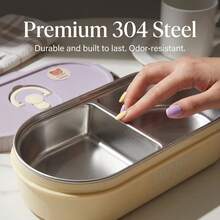 Portable Plastic/304 Stainless Steel Lunch Box With Lid, Divided Fruit Salad Food Storage Container, Leak Proof Bento Box, Dishwasher & Microwave Allowable, Suitable For Student Adult Use In School, Office, Outdoor Camping, Picnic,Back To School - Multicolor - View 8