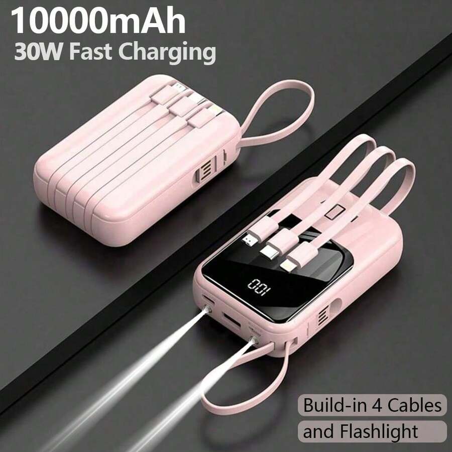 GAWFOLK 10000mAh Portable Power Bank - PD20W Fast Charging Portable Charger With Flashlight Digital Display, Travel Essentials Battery Pack For Phone And Android. Pocket Power Bank Compatible With IPhone/Android. Perfect For Summer Holiday, Outdoor Travel, Camping & Emergency Backup. Gift For Men, Family, Friends, Birthday.Valentine's Day Gift (Power Display),Cargador Portátil - Goddess Powder - View 1