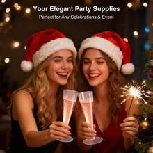 PUREDOVE Pink Champagne Flutes Plastic Wine Glasses Reusable, 25/50 Pack 4.5 Oz Mimosa Glasses For 2026 Engagement Wedding Birthday Back-To-School Party Supplies, Bulk Cocktail Toasting Cups - 粉色 - 查看 7