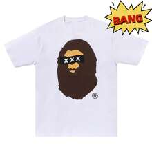 B.APE TEE Unisex Vestibilità Relaxed Top Casual a Maniche Corte in Cotone Morbido per Coppie - Bianco - Visualizzare 9