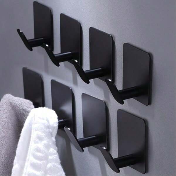 Self-Adhesive Hook, Towel Hook, No Drilling Required, Stainless Steel Material, Suitable For Hanging Towels, Jackets And Bathrobes; Suitable For Bathroom, Kitchen And Dormitory; Bathroom Accessories; Back To School Supplies
