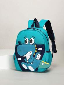 1 pieza Mochila con estampado de dibujos animados, posición de estampado aleatoria - Verde - Ver 2
