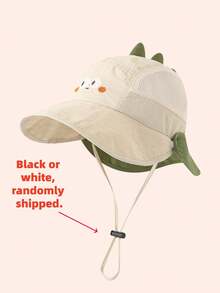 1 pieza Sombrero de cubo con diseño de animal, dinosaurio, conejo, oso, sombrero de sol protector para bebé, sombrero de sol de malla transpirable para niños, adecuado para primavera, verano, otoño - Multicolor - Ver 11