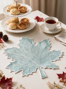 12pcs Thanksgiving Blue Maple Leaf Polyester Embroidered Placemats, Washable Tabletop Decor Pads, Waterproof And Oil-Resistant Table Mats, Table Protector Pads, Wear-Resistant And Non-Slip Table Mats, Easy To Store And Odorless, Suitable For Restaurants, Homestays, Festivals, Parties, Gatherings, Dinners - Multicolor - View 15
