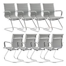 WAHSON OFFICE CHAIRS 8PCS PU Leather Office Chair Metal Frame Conference Chair For Meeting Room/Reception Area - 灰色八把 - 查看 1