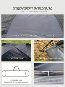 1pc Outdoor Camping Tent, Picnic, Fishing, Sun Protection Silver Coated Tent, BBQ, Shade, Home Storage Tent - A - View 7