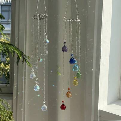 Radiant Tree Of Life Crystal Suncatcher - 7-Color AB Beads Rainbow Maker, Suitable For Home And Garden Decor, Wedding And Holiday, Room Decoration And Room Arrangement, Living Room Home Decor, Spring And Summer Decor