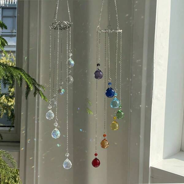 Radiant Tree Of Life Crystal Suncatcher - 7-Color AB Beads Rainbow Maker, Suitable For Home And Garden Decor, Wedding And Holiday, Room Decoration And Room Arrangement, Living Room Home Decor, Spring And Summer Decor