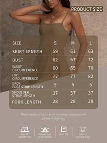 PinkTip Side Slit Backless Spaghetti Strap Yoga Dress With Built-In Shorts, Suitable For Tennis And Outdoor Sports One-Piece Dress Summer - Coffee Brown - View 4