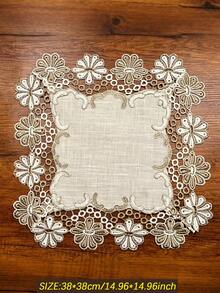 ABEST6522 Home&Living store 聚酯亞麻布料精緻刺繡水溶性鏤空蕾絲廚房餐桌櫥櫃桌巾餐墊家居裝飾家庭聚會節日裝飾派對婚禮裝飾系列 1件裝 - 彩色 - 查看 6