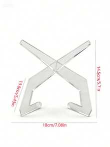 Clear Acrylic Display Stand Plate Tea Cake Easel Artwork Display Stand Round Plate Display Holder Display Stand Souvenir Stand Artwork Display Rack X-Shaped Porcelain Plate Stand Vinyl Record Artwork Photo Frame Cookbook Display Stand - Clear - View 5