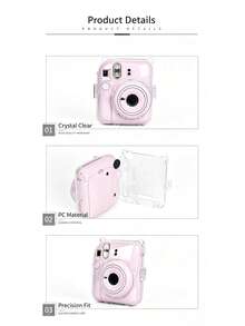 Fujifilm Mini 12 Mini 13 透明相機保護殼,防震防刮透明保護套,附照片收納功能,時尚戶外旅行相機保護套 - 查看 9