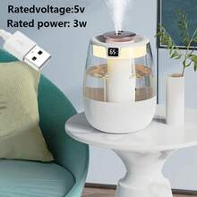 1. Quiet Ultrasonic Humidifier With Warm Night Light, Dual Nozzles, Water Level Display, Button Control, Max Tank Capacity 84.54oz, Suitable For Bedroom And Office, No Battery Required - Modern Design - Multicolor - View 7