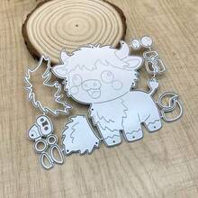 Highland Cattle Metal Die Cuts Layered Animal Embossing Template | Adorable Farm Animal Design, Layered Highland Calf Cattle Dies, Carbon Steel Cuts, Create Rustic Cards Paper Crafts Gifts - MC1491 - View 6