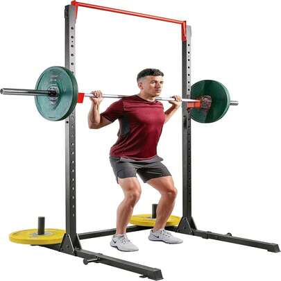 Power Rack Adjustable Weight Capacity Strength Training