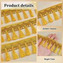 Tassel Fringe Trim, 5.5cm Golden Tassel Trim Tassel Ribbon Sewing Lace Fabric Trims Crochet Lace Ribbon For Curtain Dress Clothes Home Decor DIY Crafts - Multicolor - View 4